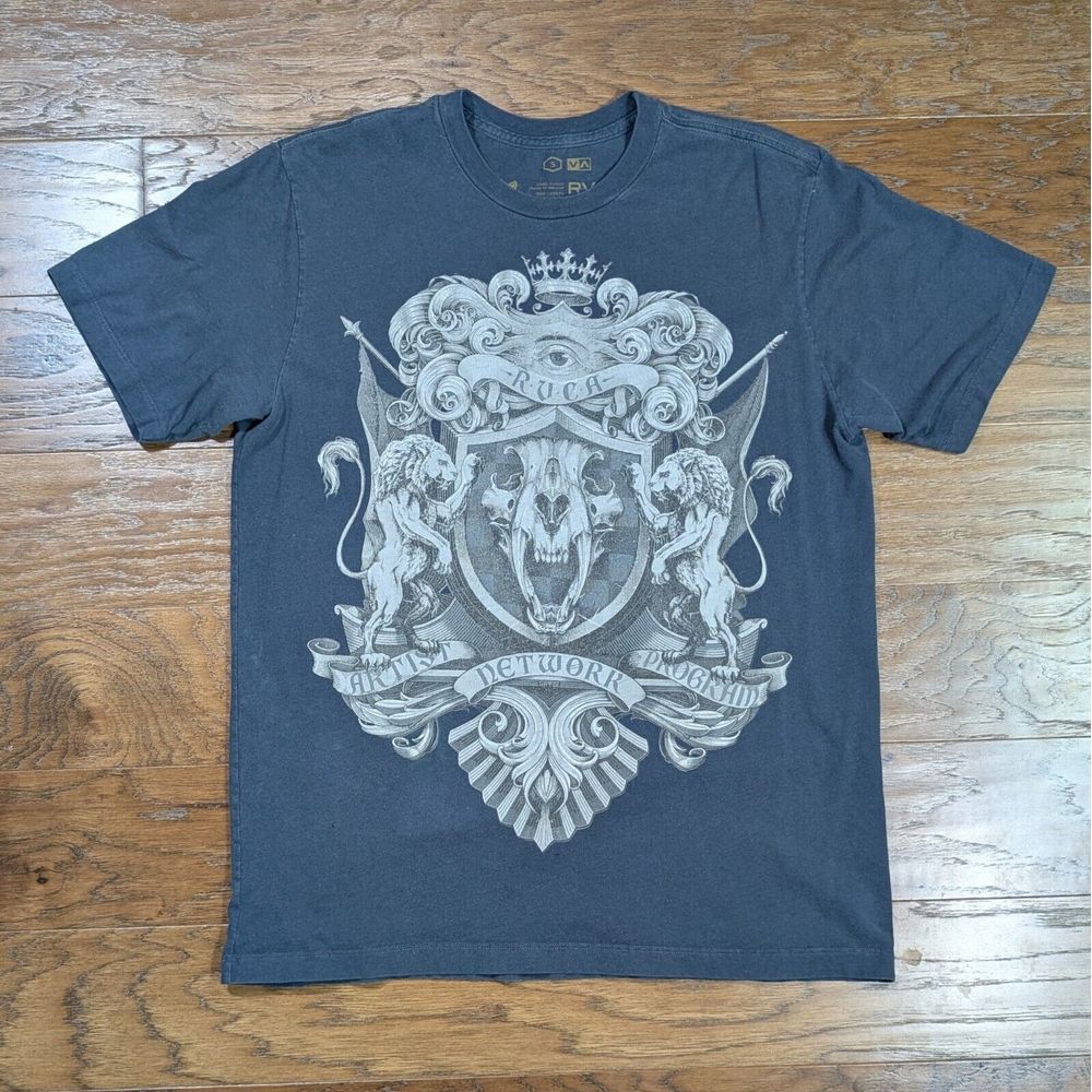 RVCA George Thompson TShirt Lions Special‎ Edition Mens Size Small Gray